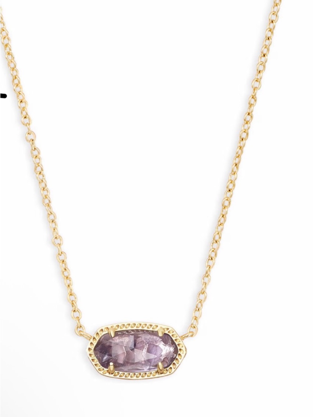 Kendra Scott Gold Chain Necklace with Purple Gemstone Pendant